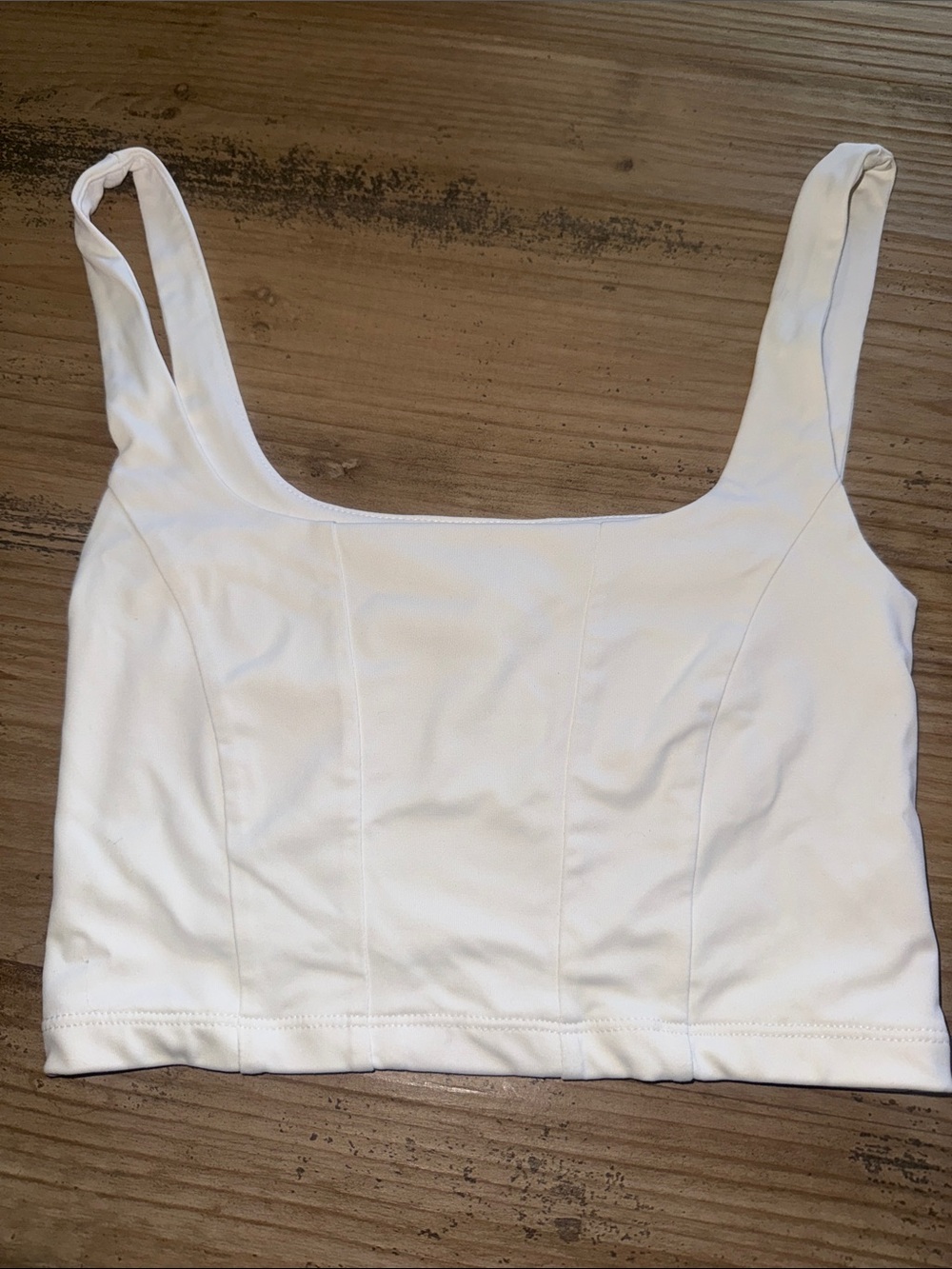 Forever 21 White Square-Neck Crop Top